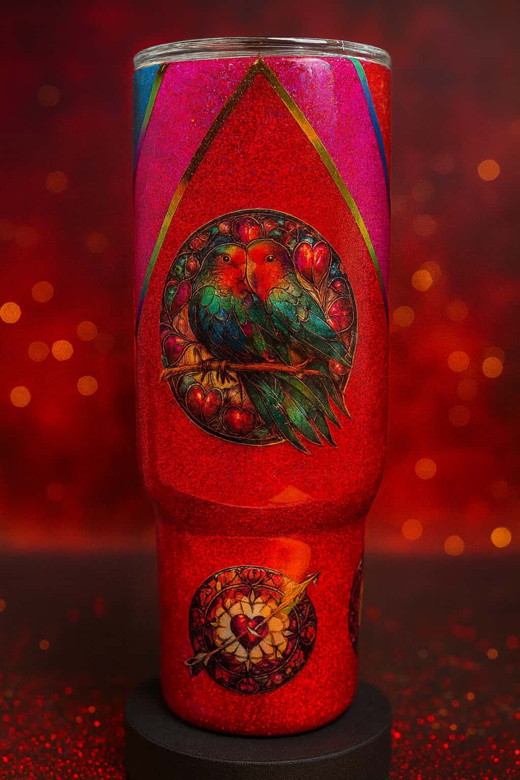 Lovebirds Heart 40oz Resin Tumbler