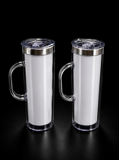 Snow Globe Sublimation Tumbler with Handle 20oz