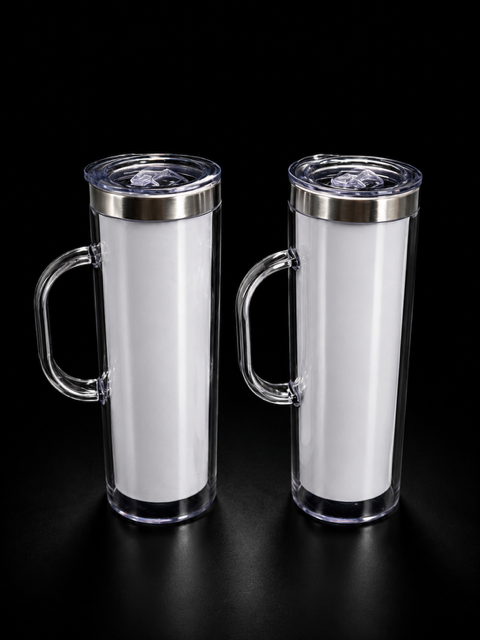 Snow Globe Sublimation Tumbler with Handle 20oz