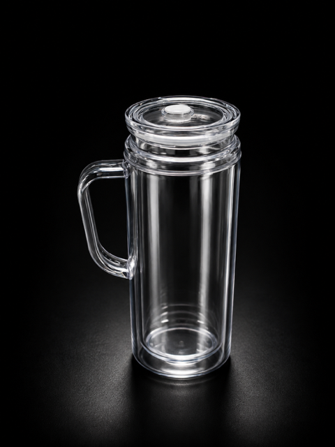 Clear Snow Globe Cup with Handle 16 oz