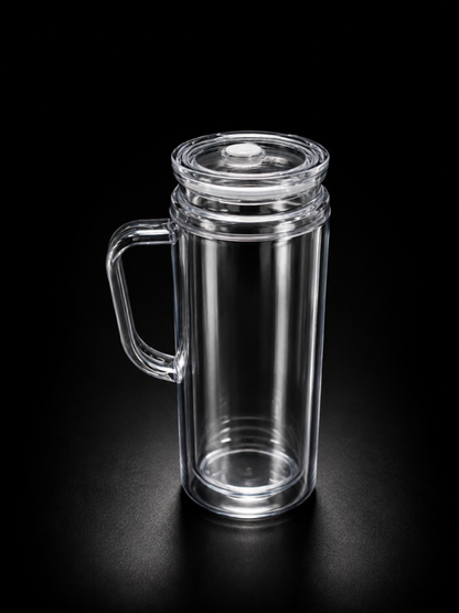 Clear Snow Globe Cup with Handle 16 oz