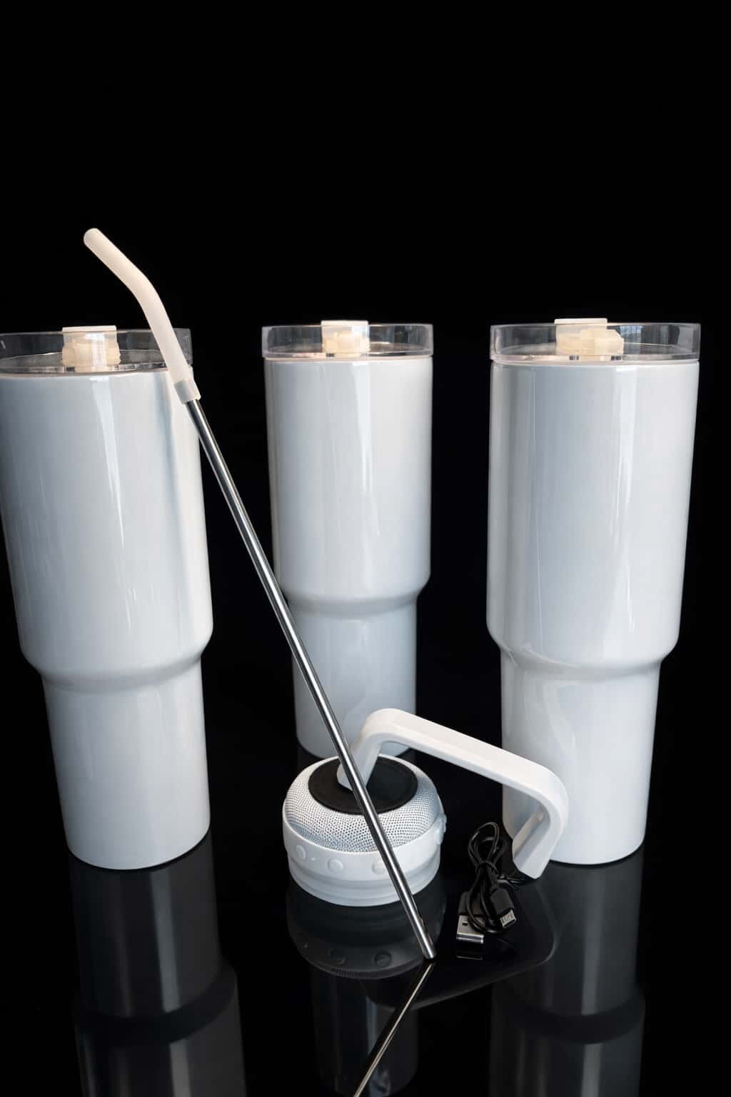 Personalized Stainless Steel Sublimation 40oz Tumbler with Speaker – Custom Made Just for You