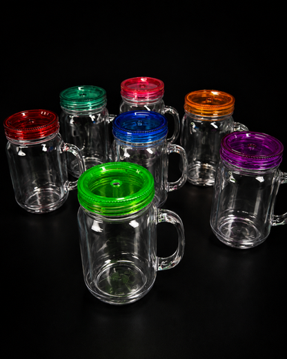 Snow Globe Jar with Colored Lid 20 oz