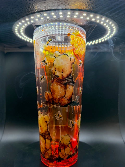 Snow Globe Winnie Pooh Honey Effect Tumbler 24 oz